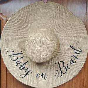 Wide brimmed hat- Baby on Board